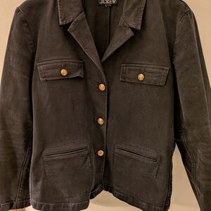 J. Crew Black Denim Lady Jacket with Gold Buttons | 16 XL